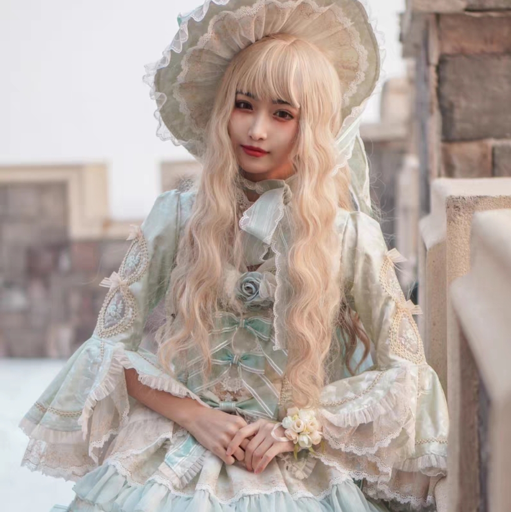 cream dreamy curl long wig